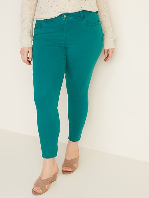 Image number 1 showing, Mid-Rise Pop-Color Side-Slit Rockstar Super Skinny Jeans for Women
