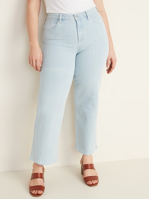 Image number 1 showing, High-Waisted Slim Wide-Leg Jeans for Women