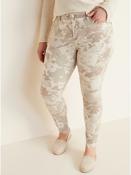 CASPAR HLE025 Women Skinny Stretch Jeans / Modern Jeggings Camouflage Army  Style Print