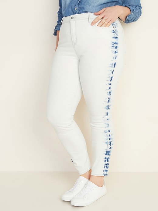 Image number 1 showing, High-Waisted Dip-Dye Rockstar Super Skinny Jeans for Women