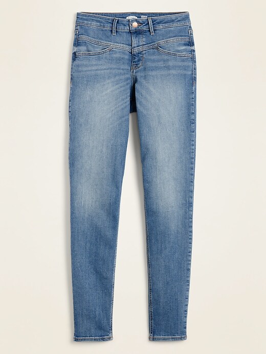 View large product image 2 of 2. High-Waisted Seamed-Yoke Rockstar Super Skinny Jeans for Women