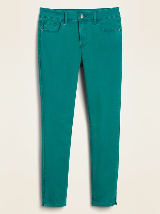 Image number 4 showing, Mid-Rise Pop-Color Side-Slit Rockstar Super Skinny Jeans for Women