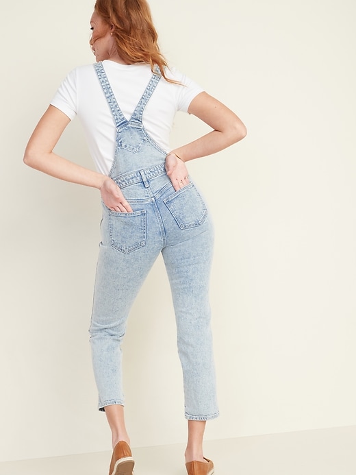 Image number 6 showing, Stonewashed Jean Overalls for Women