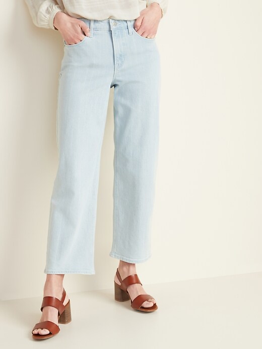 Image number 5 showing, High-Waisted Slim Wide-Leg Jeans for Women