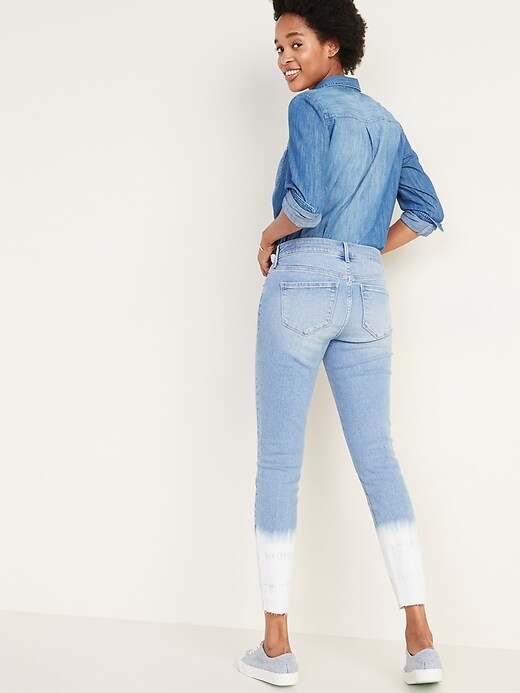 Image number 6 showing, Mid-Rise Dip-Dye Rockstar Super Skinny Jeans for Women