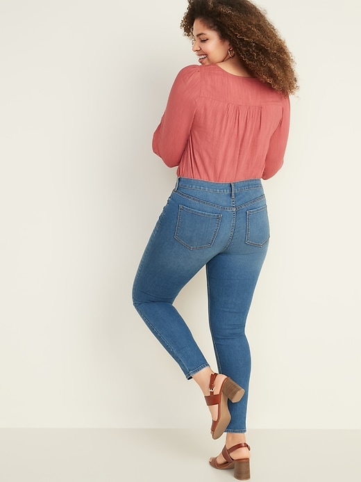 Image number 2 showing, Mid-Rise Medium-Wash Super Skinny Ankle Jeans for Women
