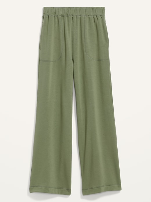Image number 4 showing, High-Waisted Cozy-Knit Wide-Leg Pajama Pants for Women