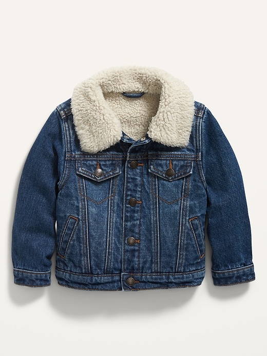View large product image 1 of 2. Unisex Sherpa-Lined Jean Trucker Jacket for Toddler