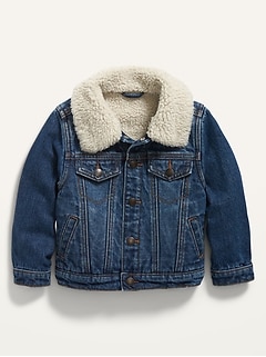 old navy fleece lined denim jacket