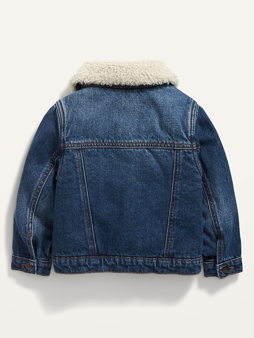 View large product image 2 of 2. Unisex Sherpa-Lined Jean Trucker Jacket for Toddler