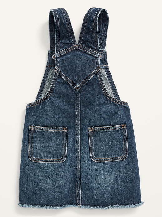View large product image 2 of 2. Dark-Wash Frayed-Hem Jean Skirtall for Toddler Girls