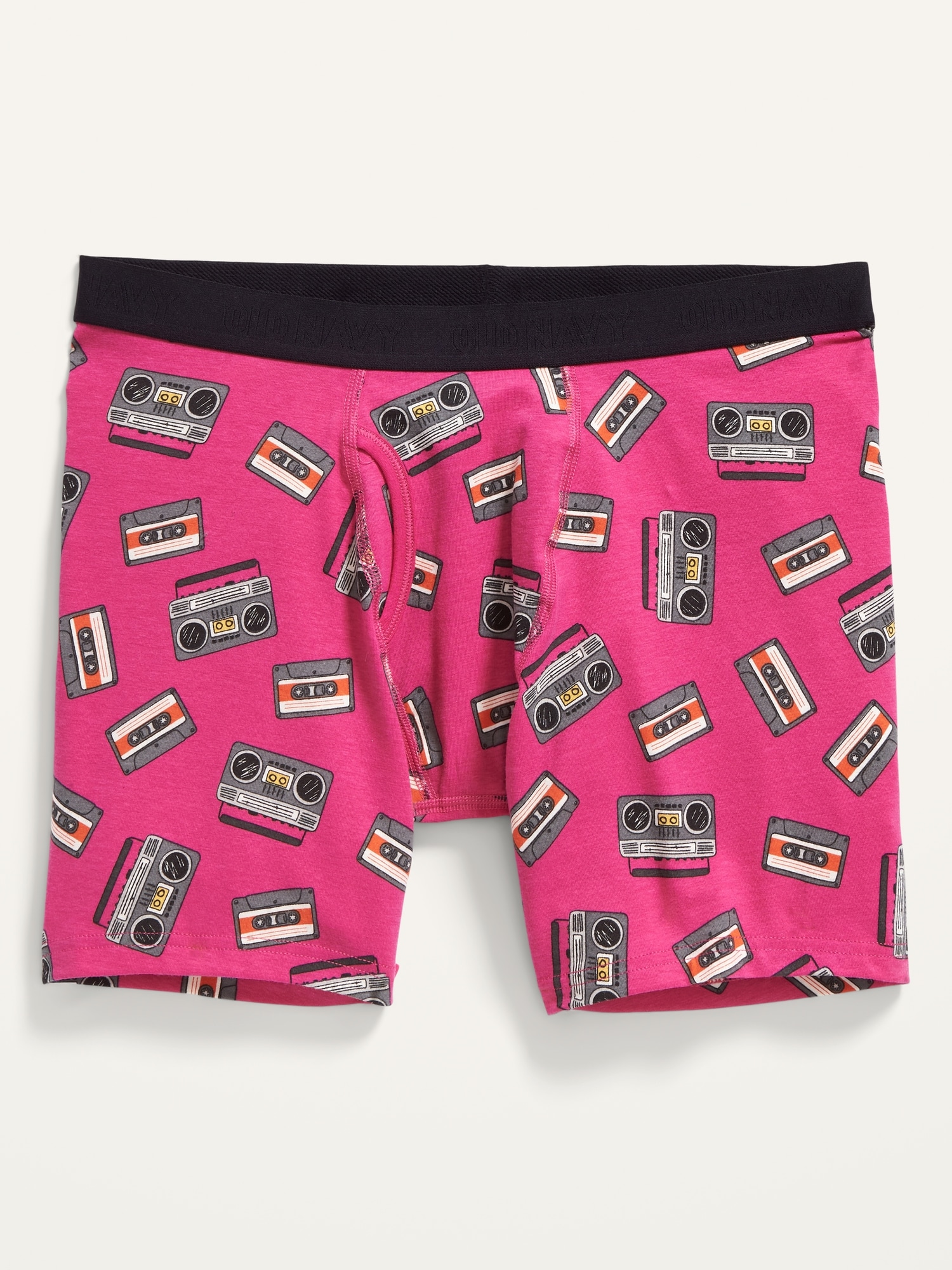 Soft-Washed Built-In Flex Printed Boxer-Brief Underwear for Men