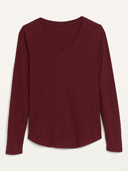Image number 4 showing, EveryWear V-Neck Slub-Knit Long-Sleeve T-Shirt for Women