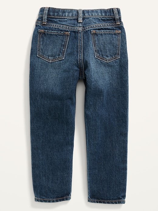 View large product image 2 of 2. Unisex Slouchy Straight Dark-Wash Jeans for Toddler