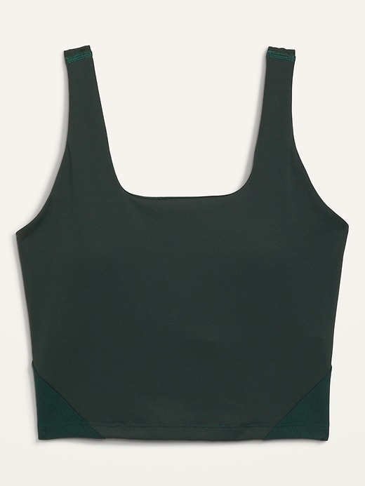 PowerSoft Cropped Ribbed Shelf-Bra Tank Top