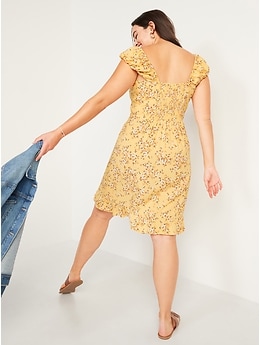 Yellow floral sale dress old navy