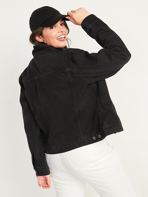 Image number 2 showing, Classic Black Jean Jacket for Women
