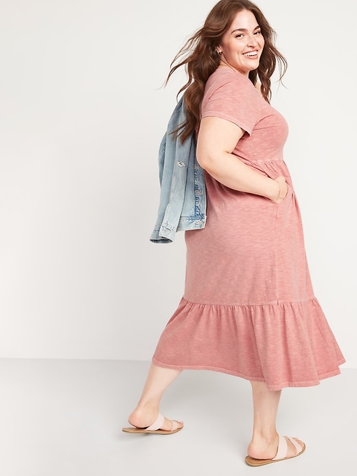 Image number 8 showing, Garment-Dyed Fit & Flare Slub-Knit Midi Dress