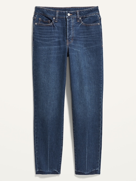 Image number 4 showing, High-Waisted Button-Fly O.G. Straight Cut-Off Jeans for Women