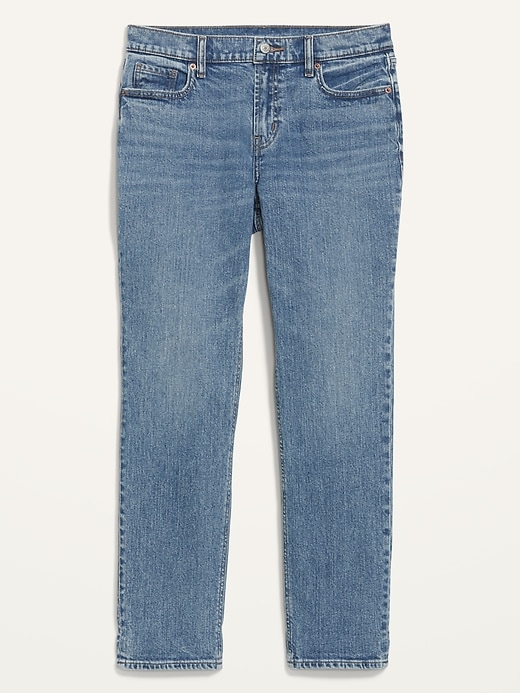 Image number 4 showing, Mid-Rise Medium-Wash Boyfriend Jeans for Women