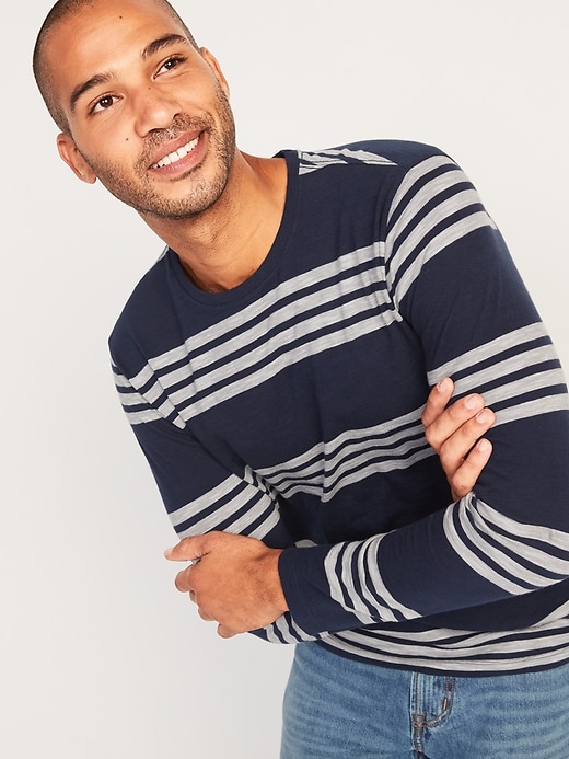 Image number 1 showing, Soft-Washed Striped Long-Sleeve T-Shirt