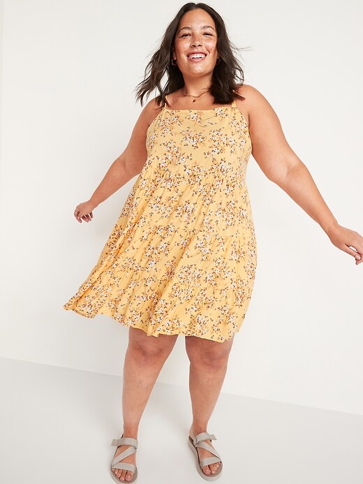 Image number 7 showing, Sleeveless Tiered Floral Swing Dress