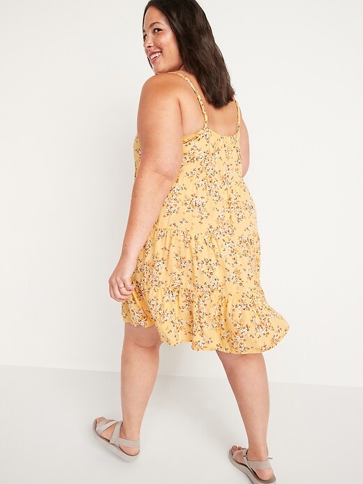 Image number 8 showing, Sleeveless Tiered Floral Swing Dress