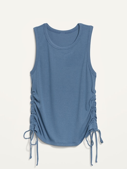 Image number 4 showing, UltraLite Rib-Knit Side-Cinch Cropped Tank Top