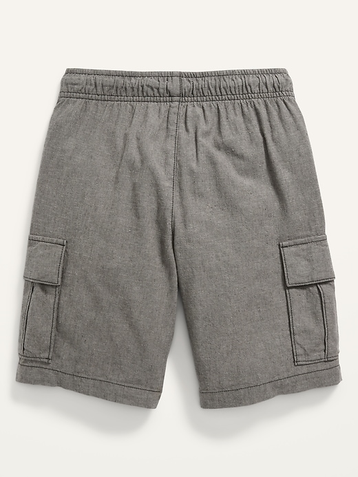 View large product image 2 of 2. Linen-Blend Cargo Shorts For Boys
