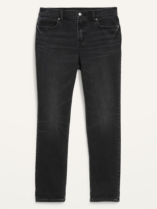 Image number 4 showing, Mid-Rise Boyfriend Straight Black Jeans for Women