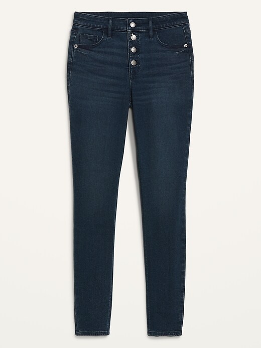 Image number 4 showing, High-Waisted Rockstar Button-Fly Super Skinny Jeans for Women