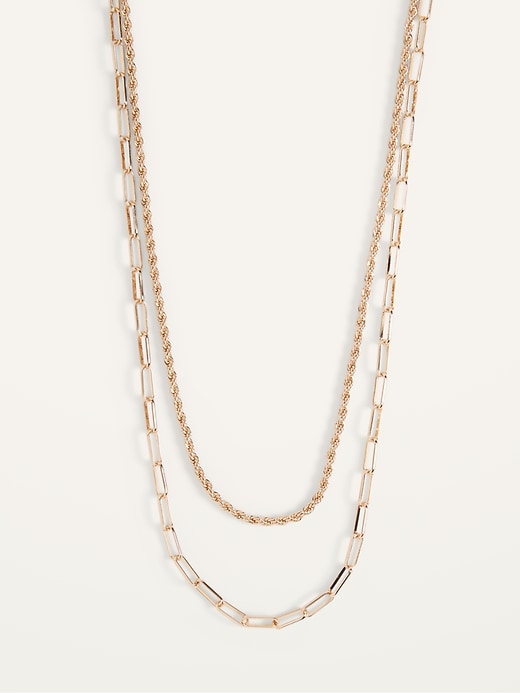 Old Navy Gold-Toned Necklace 2-Pack For Women. 1