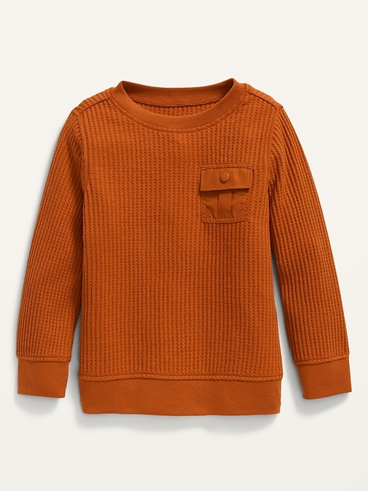 View large product image 1 of 2. Long-Sleeve Thermal Utility Pocket T-Shirt for Toddler Boys
