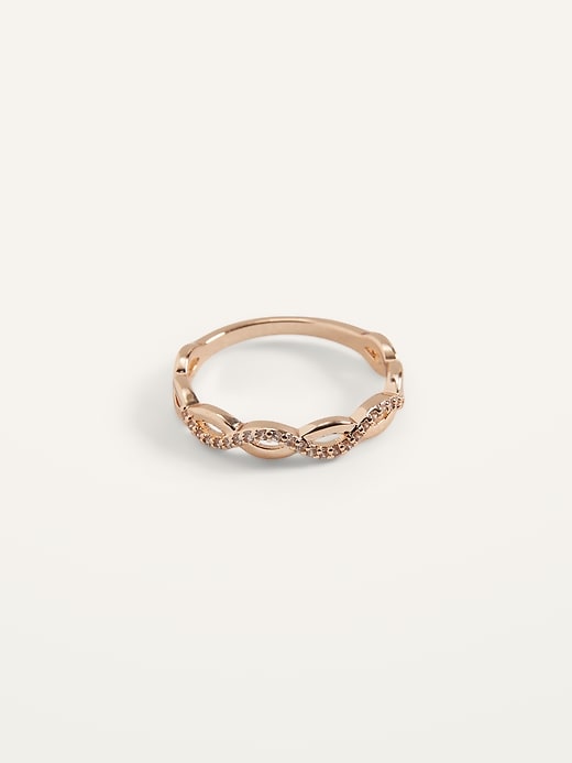 Old Navy Gold-Toned Braided Ring For Women. 1