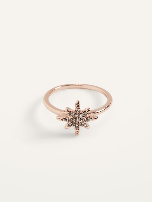 View large product image 1 of 2. Rose-Gold Toned Pav� Polar Star Ring For Women