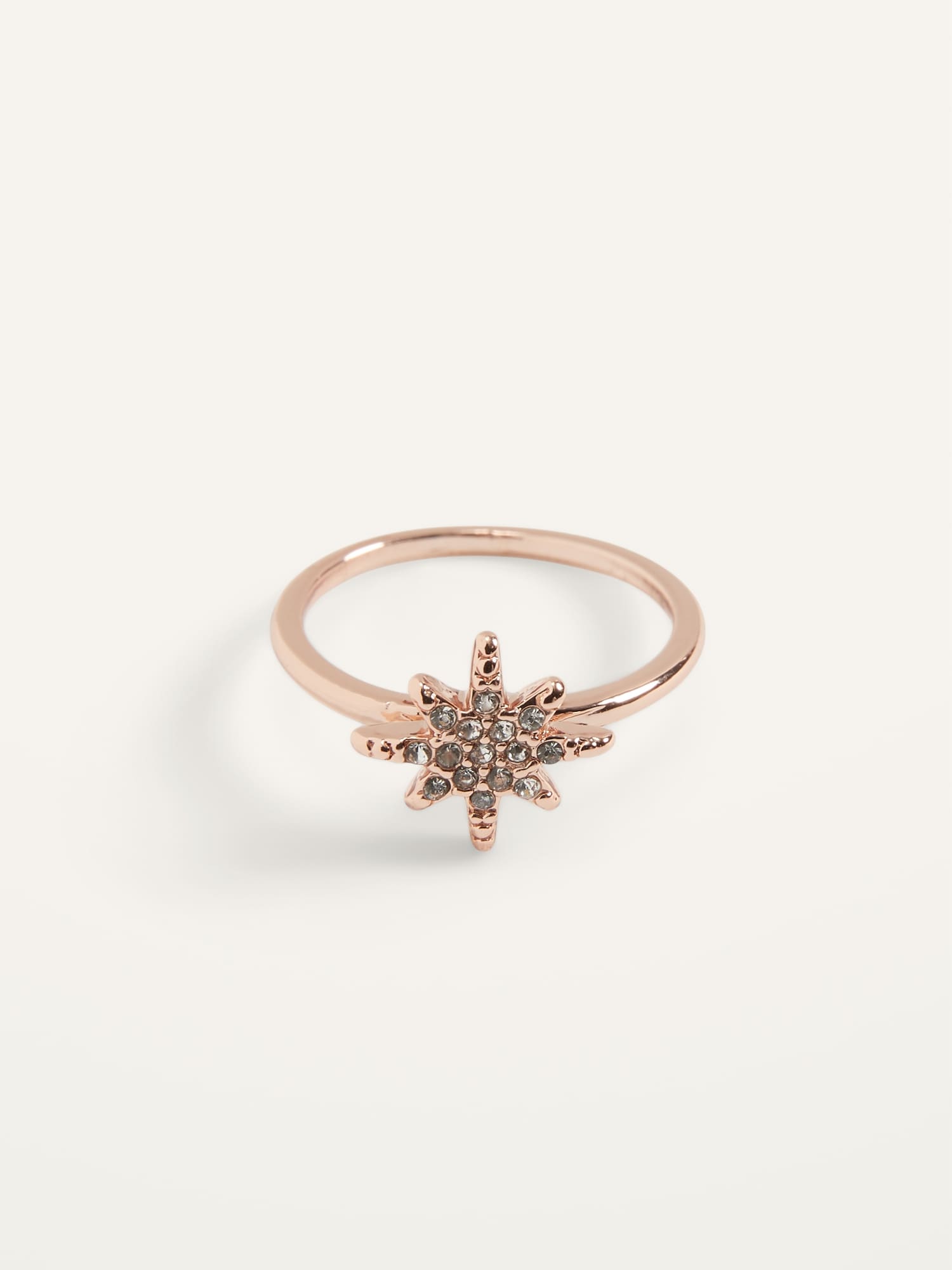 Rose-Gold Toned Pav� Polar Star Ring For Women