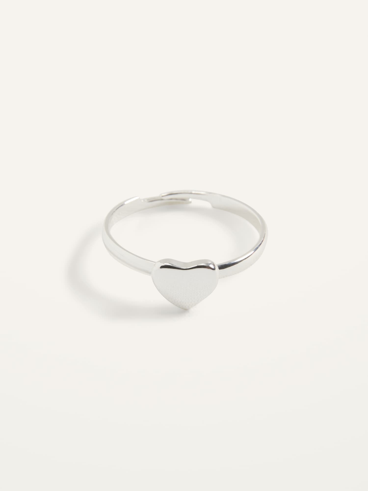 Silver Single Heart Adjustable Ring - Buy Now From Silberry