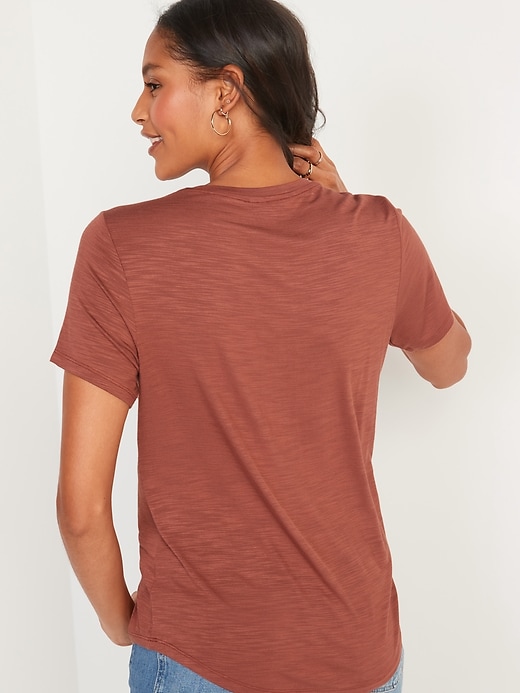 Image number 2 showing, Luxe Slub-Knit T-Shirt for Women