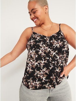 Floral Button-Down Cami Top for Women