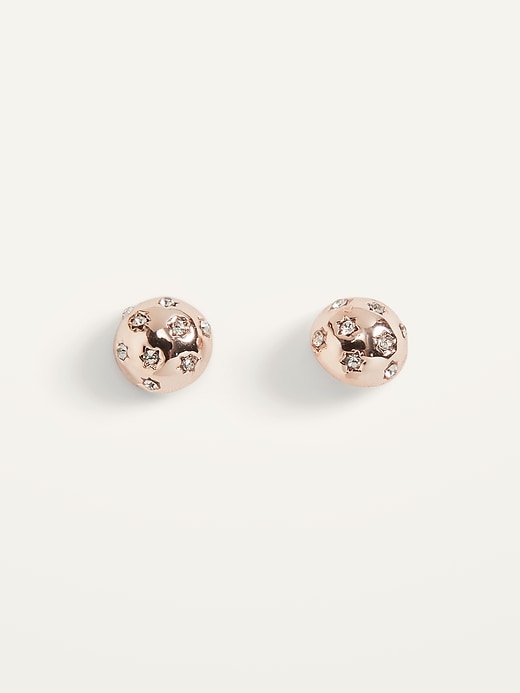 View large product image 1 of 2. Rose-Gold Toned Star Stud Earrings For Women