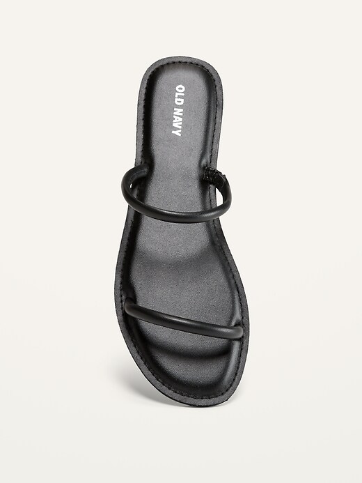 Image number 3 showing, Faux-Leather Double Strap Slide Sandals For Women