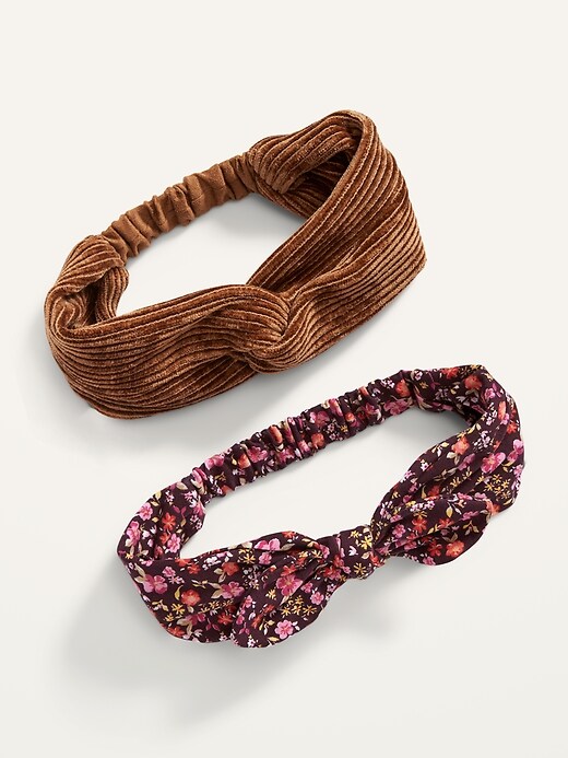 Fabric-Covered Head Wrap 2-Pack for Women