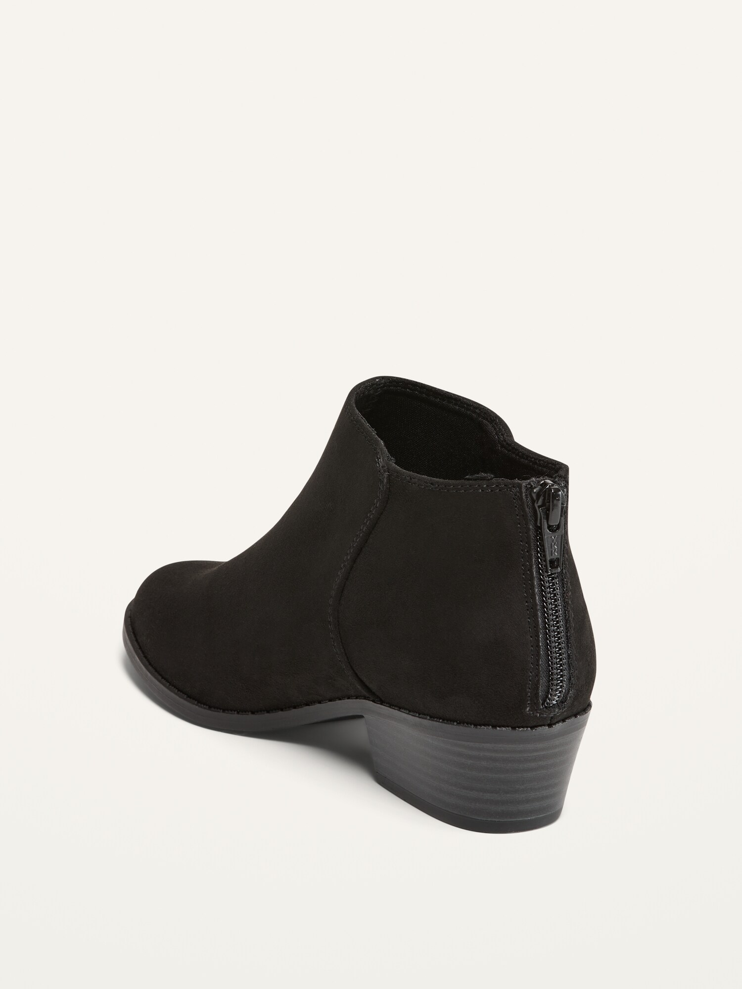 Faux-Suede Back Zipper Ankle Booties for Girls
