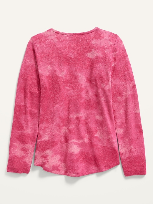 Cozy-Knit Long-Sleeve Printed T-Shirt for Girls