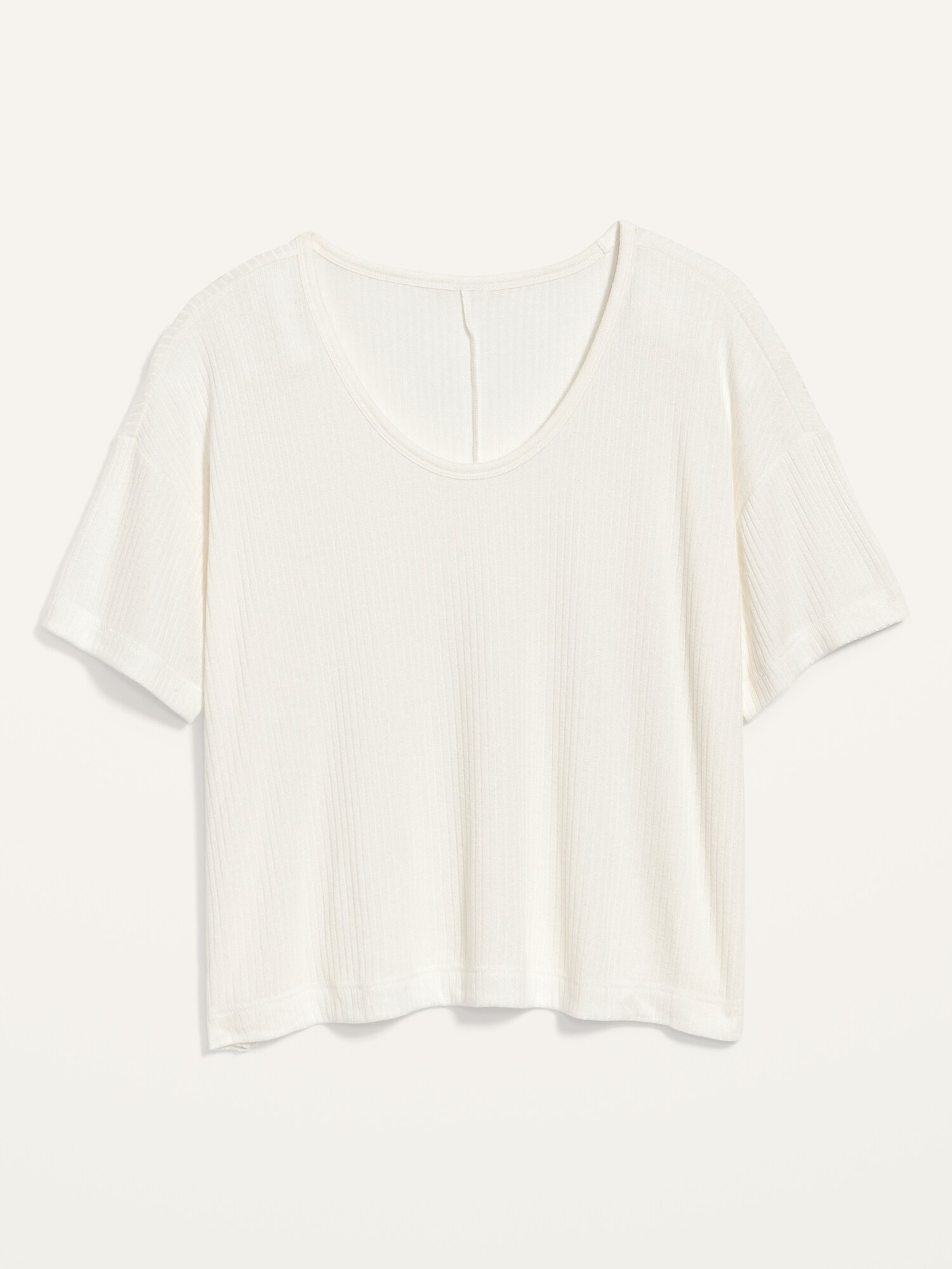 Short-Sleeve Voop Plush Ribbed Easy T-Shirt for Women | Old Navy