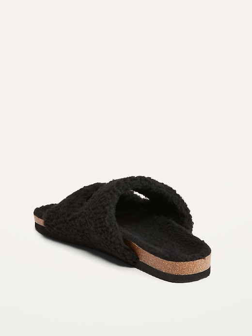 Image number 4 showing, Cozy Sherpa Double-Strap Slide Slippers