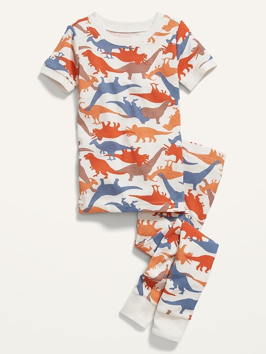 View large product image 1 of 2. Unisex Short-Sleeve Printed Pajama Set for Toddler & Baby