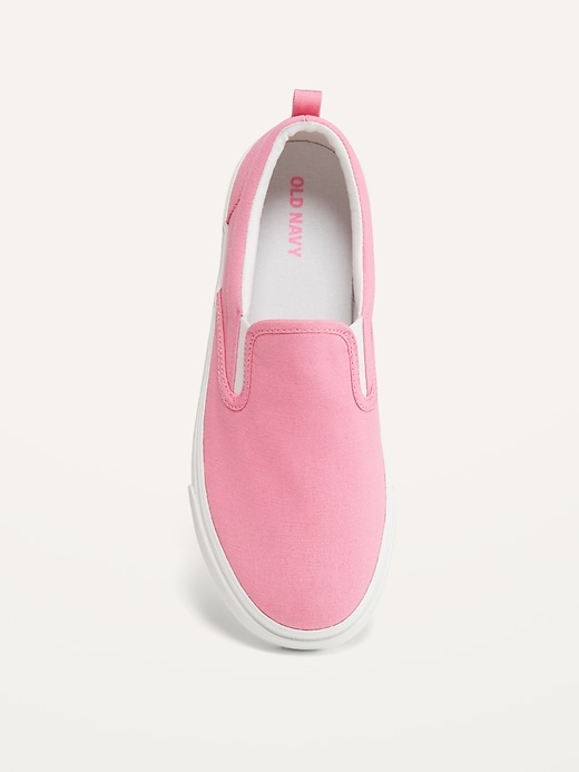 Gender-Neutral Pink Canvas Slip-On Sneakers for Kids