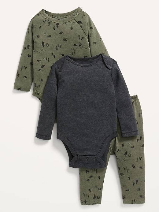 View large product image 1 of 2. 3-Piece Long-Sleeve Bodysuit and Leggings Set for Baby
