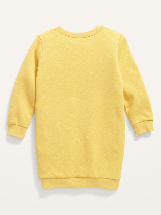 View large product image 2 of 2. Long-Sleeve Graphic Fleece Sweatshirt Dress for Toddler Girls